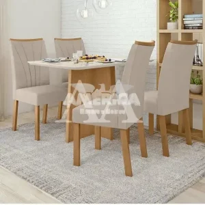 CJ MESA 4C LOPAS CELEBRARE CANT.COPO CAD APOGEU 120X80 NATURALE CREME