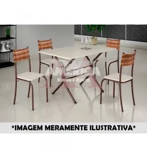 CJ MESA 4C MOVEIS TEIXEIRA ATLANTA RETANGULAR 120X75 C/RATAN CARVALHO