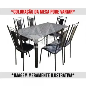 CJ MESA 6C SERRA TUBOS BELGICA NEW GRANITO 140X75 PRIMAVERA PRETO/PRAT