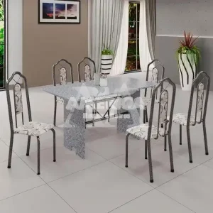 CJ MESA 6C SOMA BIANCA 140X75 RETANGULAR ARABESCO PRATA GRANITO OCRE