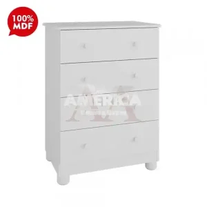 COMODA 4G PEROBA JUNIOR SIMPLES BRANCO BRILHO