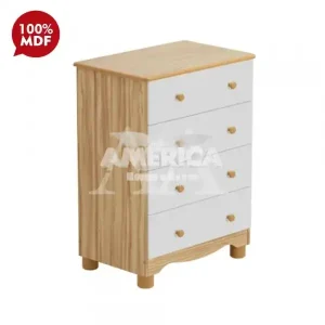 COMODA 4G PEROBA JUNIOR SIMPLES BRANCO BRILHO/AMENDOA