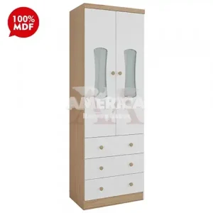 ROUPEIRO 2P. ABRIR 3G PEROBA LUNA BRANCO BRILHO / CARVALHO