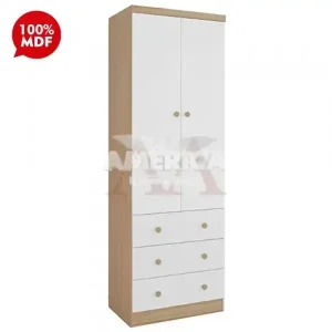 ROUPEIRO 2P. ABRIR 3G PEROBA SMIM BRANCO BRILHO / CARVALHO