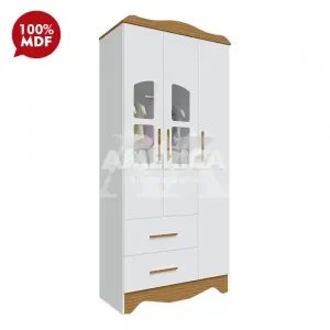 ROUPEIRO 3P. ABRIR 2G PEROBA LISI PLUS BRANCO BRILHO/AMENDOA