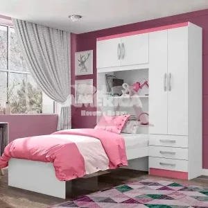 ROUPEIRO 4P. ABRIR 3G C/ CAMA MX LISBOA BRANCO / PINK