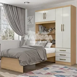 ROUPEIRO 4P. ABRIR 3G C/ CAMA MX LISBOA CASTANHO/OFF WHITE