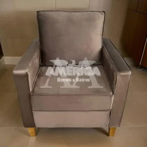 POLTRONA MALU CHANEL MARROM VELUDO