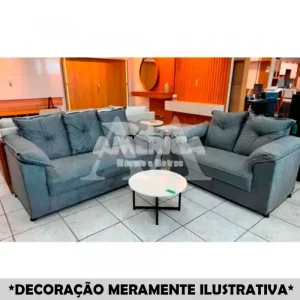 CJ ESTOFADO LIFESPUMA 2/3 LUGARES PAULINHA CINZA