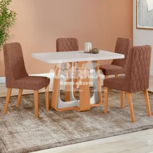 CJ MESA 4C LOPAS SINTONIA TAMPO MAXI CAD LUAR 120X80 C/VIDRO AVELA/AME