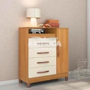 COMODA 4G 1P. ABRIR ALBATROZ TURQUESA CARVALHO GRIFE / OFF WHITE