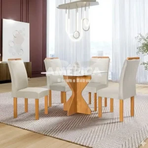 CJ MESA 4C CEL MOVEIS MILAO QUADRADA 90X90 TAMPO MILAO PLUS C/VDO CAD.