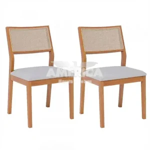 CJ 02 CADEIRAS CIMOL OITI NATUAME MADEIRA/LINHO CINZA