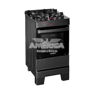 FOGAO 4B ESMALTEC IDEAL TOP GLASS 4126 PRETO