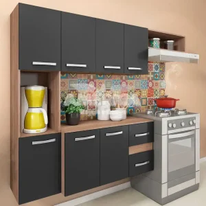 COZINHA FELLICCI COMPACTA MALI C/ BALCAO TEKA/GRAFITE