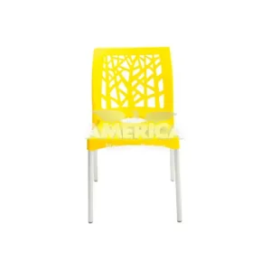 CADEIRA FORTE PLASTICO NATURE QUADRADA AMARELA