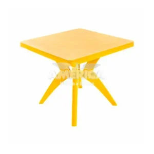 MESA FORTE PLASTICO NATURE QUADRADA AMARELA