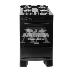 FOGAO 4B SUGGAR PISO NEO GLASS MESA VIDRO PRETO