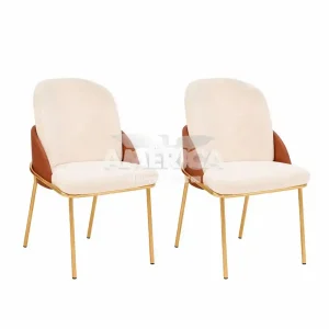 CJ 6 CADEIRAS DJ VITTA TEC/ BOUCLE PEROLA/TERRACOTA